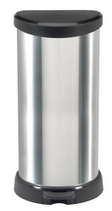 Kôš Curver® DECO BIN 40L, strieborný/čierný, na odpad