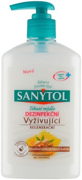 Mydlo Sanytol, dezinfekčné, vyživujúce, mandľové mlieko, 500 ml
