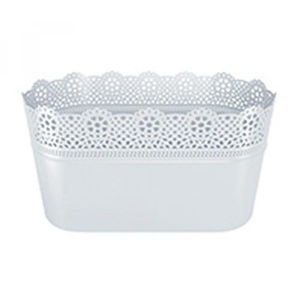 Kvetináč LACE 285 mm, biely