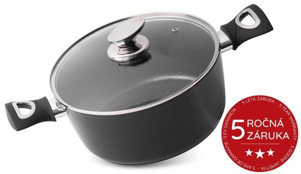 Hrniec MagicHome Black Line, 24 cm, 4,0 lit. s pokrievkou