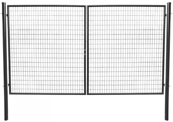 Brána Strend Pro METALTEC DUO, dvojkrídlová, záhradná, antracit, ZN+PVC, RAL7016, 3580/1750/100x50 mm