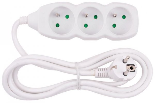 Kábel DG-F803B 01,50 m, predlžovací, 3 zásuvky