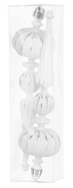 Ozdoba MagicHome Vianoce, 2 ks, 16 cm, strieborné, na vianočný stromček