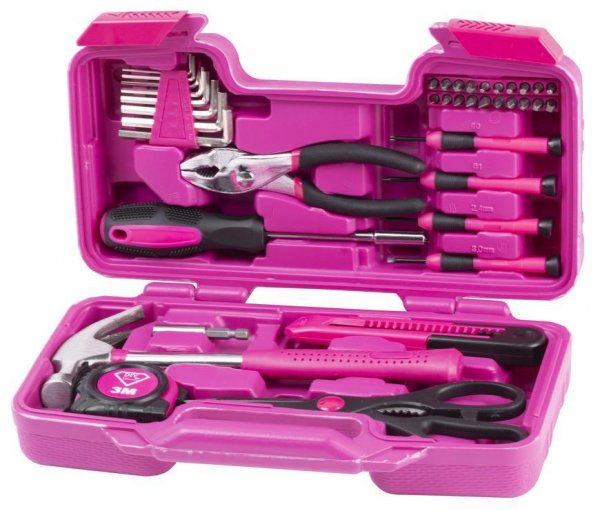 Sada náradia pre ženy LADIES PINK SET01, 39 dielna, ružová, v kufri