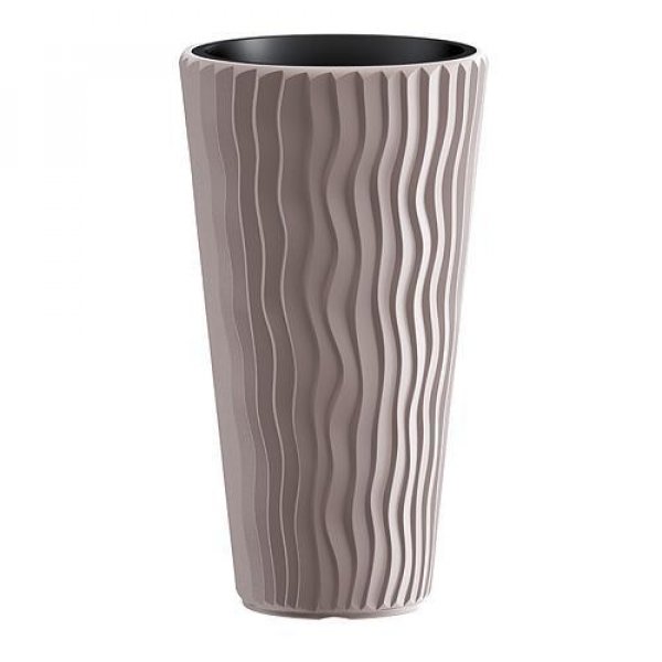 Kvetináč SANDY Slim 400, mocca, vložka
