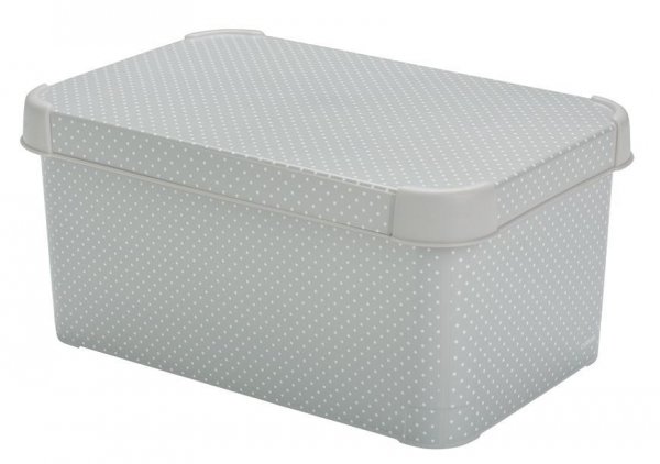 Box Curver® DECO STOCKHOLM S, Grey/dots, 30x14x20 cm