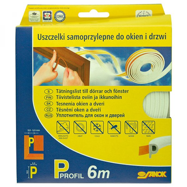 Tesnenie Stomil SD-40CX/6-0, E, 9x4 mm, 6 m, biele