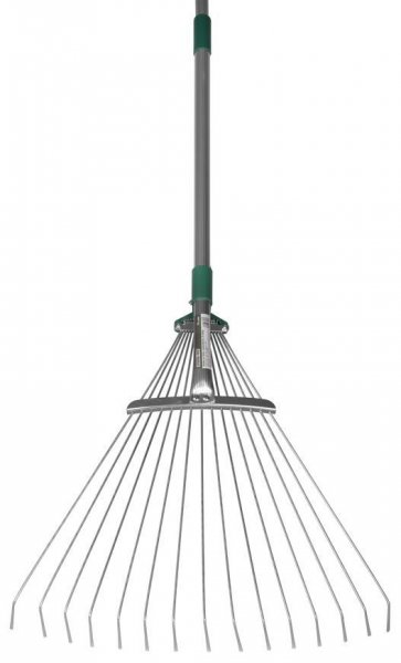 Hrable R116-65, 15 lamelové, vejárové, na lístie, 650 g, teleskopické, s násadou