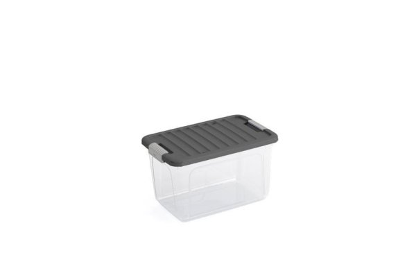 Box KIS W S, 15L, priesvitný, 25x38x23 cm, so sivým vekom