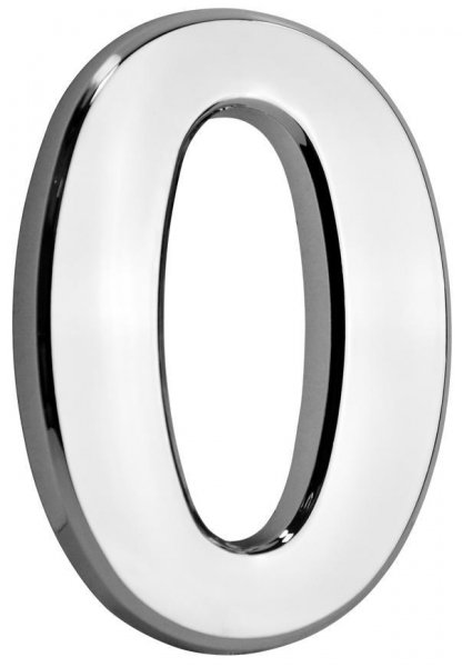 Číslo MagicHome ´0´, domové, s lepiacou páskou, strieborné, 70x100 mm, ABS