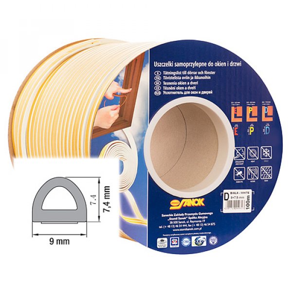 Tesnenie Stomil SD-1CX/4-0, D, 9x7.4 mm, 100 m, biele