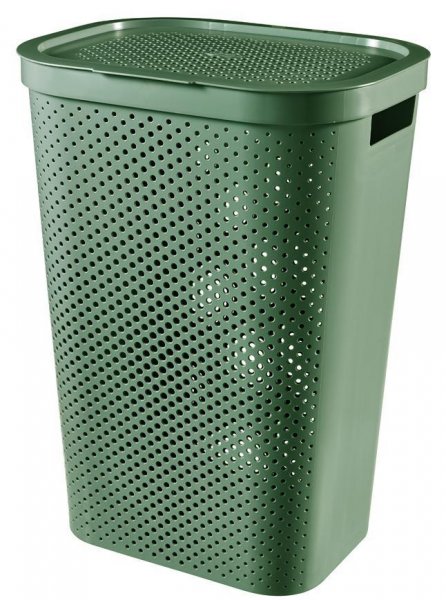 Kôš Curver® INFINITY RECYCLED 60L, zelený, 44x60x35 cm, na bielizeň, prádlo