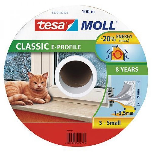 Tesnenie tesamoll® profil E, 9 mm, biele, 100 m