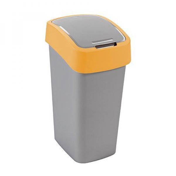 Kôš Curver® FLIP BIN 25L, šedostříbrná/žltá, na odpad