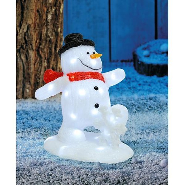 Dekorácia MagicHome Vianoce, Snehuliak, 40 LED studená biela, 230 V, 50 Hz, IP44, exteriér