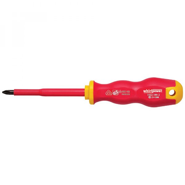 Skrutkovač Whirlpower® 1023, PZ1/080 mm, Pozidriv, DIN8764, VDE 1000, elektrikársky