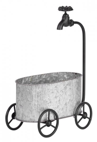 Dekoracia Mecco 5021, Vanička na kolesách, 44 cm, plech