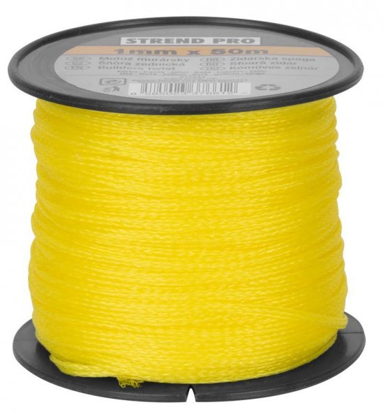 Motúz Strend Pro žltý, 2,0 mm, 50 m, murársky