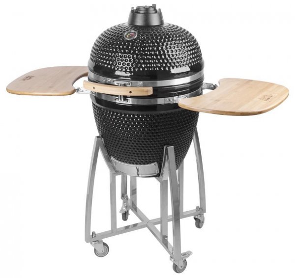 Gril Strend Pro Kamado Egg 21", gril výška 91 cm, čierny, priemer 46,7 cm, 130x73x122