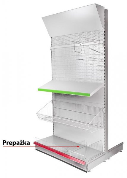 Prepážka Racks H38 0470x100 mm, Cr, bočná