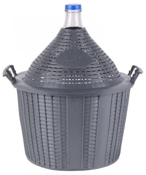 Demižón Strend Pro Cada Inco, sklo/plast, 34 lit., 570x460/355 mm