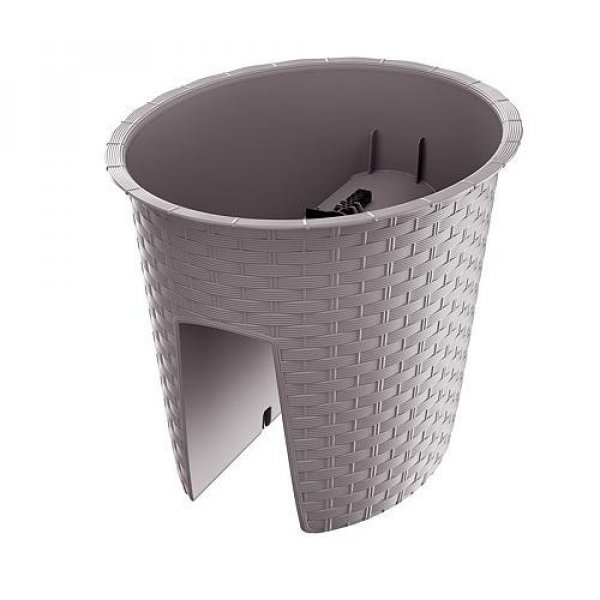 Kvetináč RATOLLA Railing Oval 300, mocca, na zábradlie
