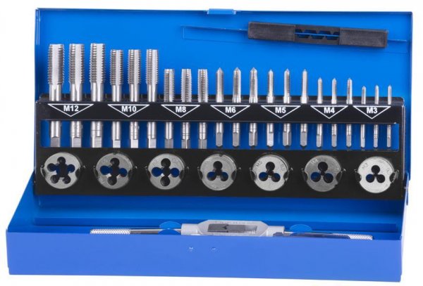 Sada závitnikov a závitových očiek Strend Pro SX1033, HSS, 33 dielna, M3-M12