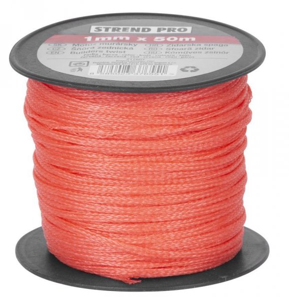 Motúz Strend Pro červený, 1,7 mm, 50 m, murársky
