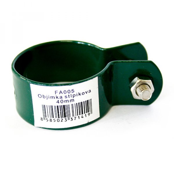 Objímka Strend Pro, METALTEC FA005, zelená, na okrúhly stĺpik, RAL6005, 060 mm