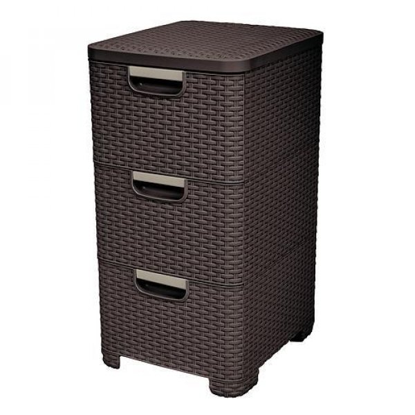 Komoda Curver® STYLE 3x, tmavohnedá, 33x60x38 cm