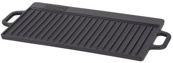 Platňa grilovacia PerfectHome GL2, 51x24 cm, liatinová, obdĺžniková, hladká/pruhovaná (DOPREDAJ NAHRADA 801670)