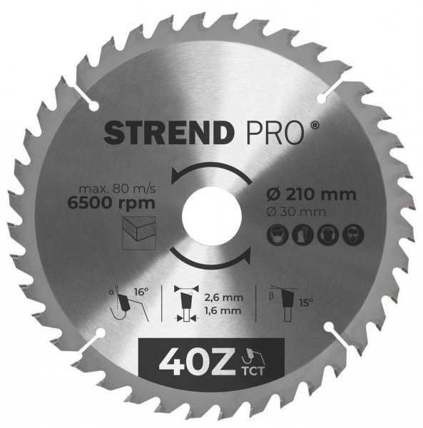 Kotúč Strend Pro TCT 165x2.2x20 mm 24T, na drevo, pílový, SK plátkami