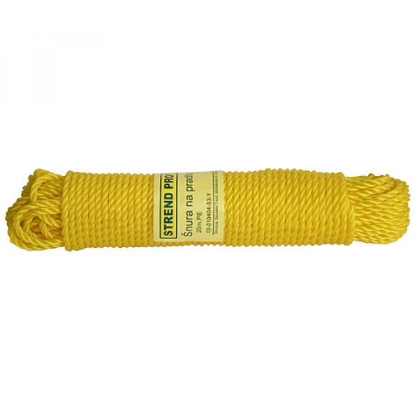 Snura na prádlo Cloth-Line 20 m, PE, žltá, 4mm