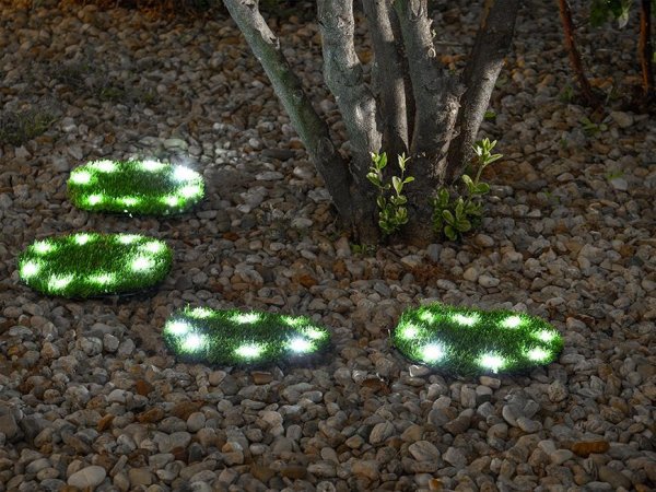 Lampa Solar 6155, Trávnaté platne 4, 24 cm, 4x 8 LED, AA 