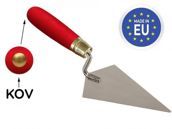 Lyžica Strend Pro Premium, s drev. rúčkou a kovovým ukončením, murárska, 140 mm, 0,7 mm, nerez
