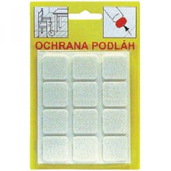 Podložka pod nábytok KMS 103B, 21x21 mm, filc biely