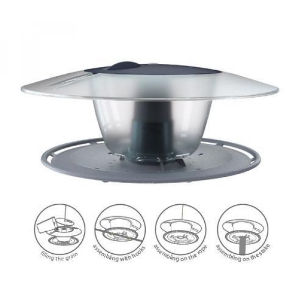 Krmitko Birdyfeed Round, Antracit, 29,4x25,8x12,2 cm, pre vtaky