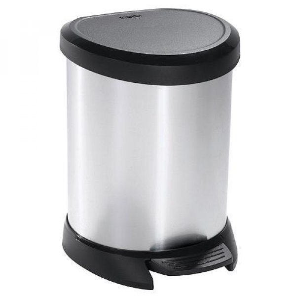 Kôš Curver® DECO BIN 20L, střibrný/černý, na odpad