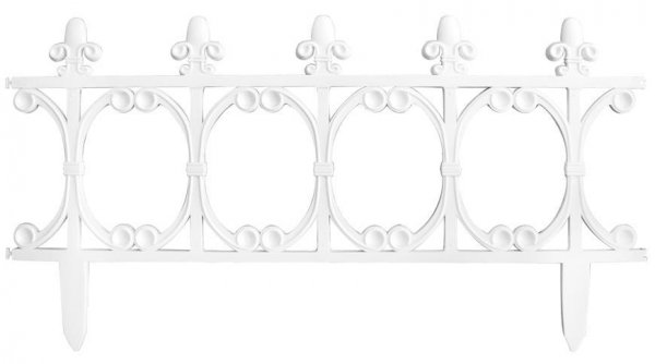 Ohrada Gardens F755, 64x34 cm, plastová, biela, mini dekoračný plot