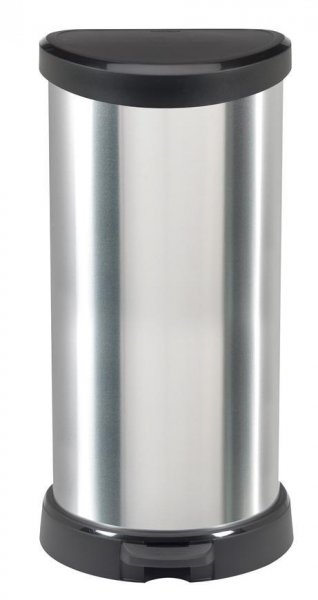 Kôš Curver® DECO BIN 40L, strieborný/čierný, na odpad